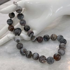 Botswana Agate Sterling Silver Necklace